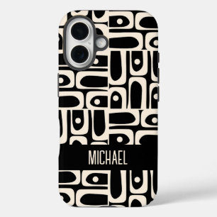 Mittelalter Modernes Piquet Personalisiert Schwarz iPhone 16 Hülle