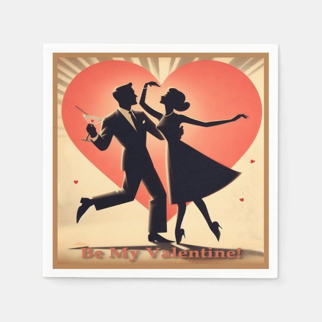 Mittelalter Modernes Valentine Tanzpaket Serviette (Vorderseite)