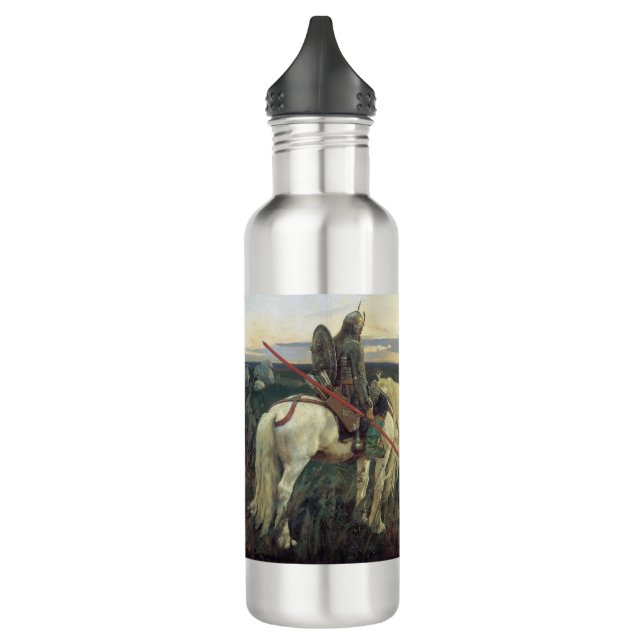 Mittelalter Ritter an der Kreuzung Edelstahlflasche (Links)