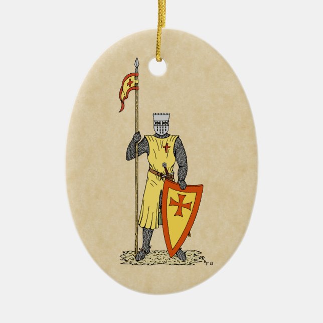 Mittelalter Ritter Anfang des 13. Jahrhunderts Keramikornament (Vorne)