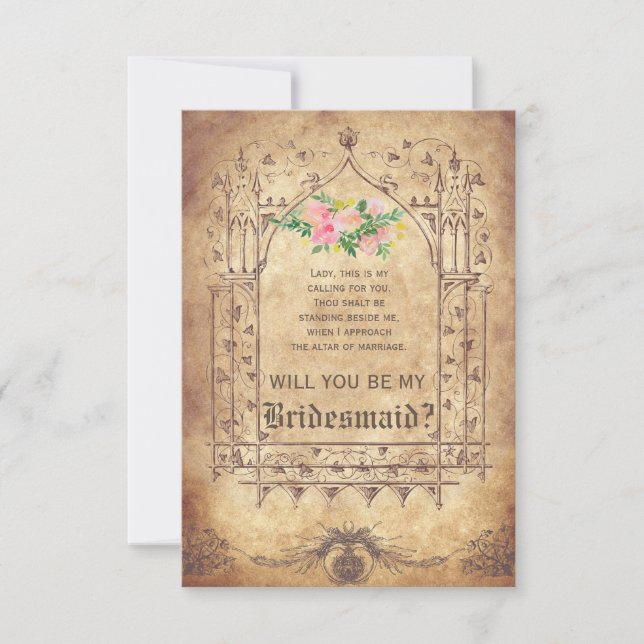 Mittelalter wirst du meine Bridesmaid sein? Einladung (Vorderseite)