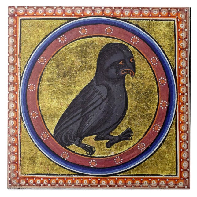 Mittelalterliche Aberdeen Bestiary Owl Fliese (Vorderseite)