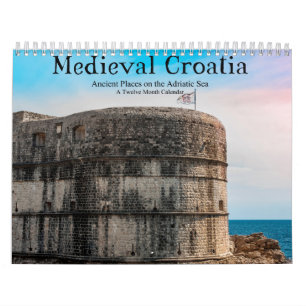Mittelalterliche alte Plätze Kroatiens auf Kalender