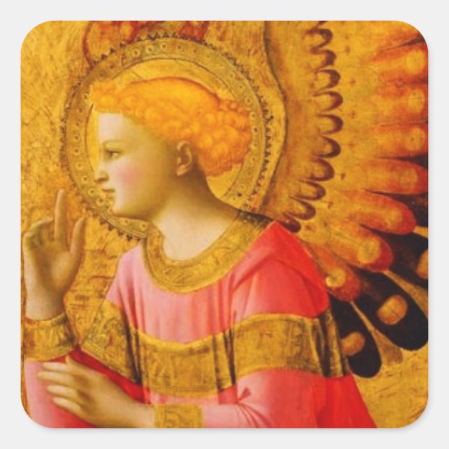 Mittelalterliche Angel-Aufkleber zum Versiegeln vo Quadratischer Aufkleber (Vorderseite)