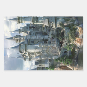 Mittelalterliche Architektur Burgen Decoupage Geschenkpapier Set