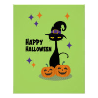 Mittelalterliche atomare Halloween-Katze Grün