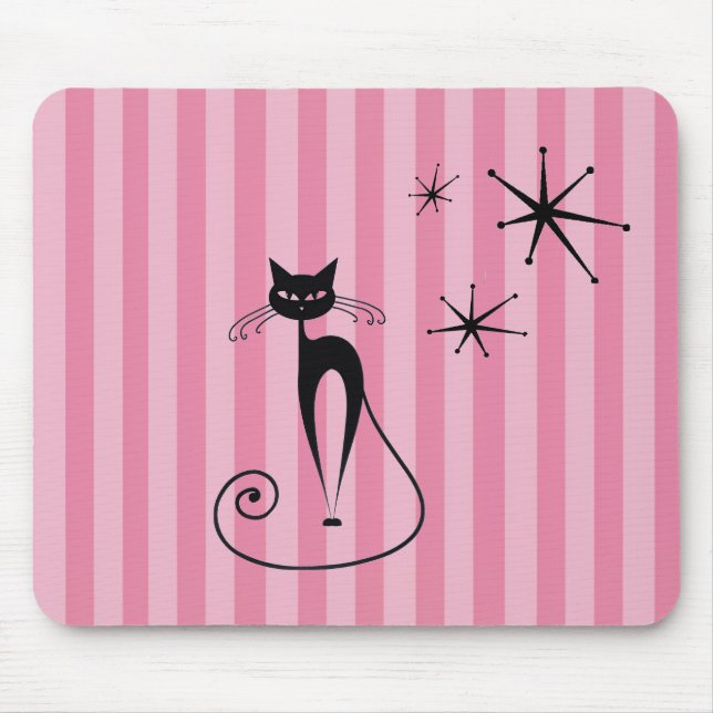 Mittelalterliche atomare schwarze Katzenmauspad  Mousepad (Vorne)