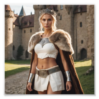 Mittelalterliche Barbarin Girl Princess von Castel Fotodruck