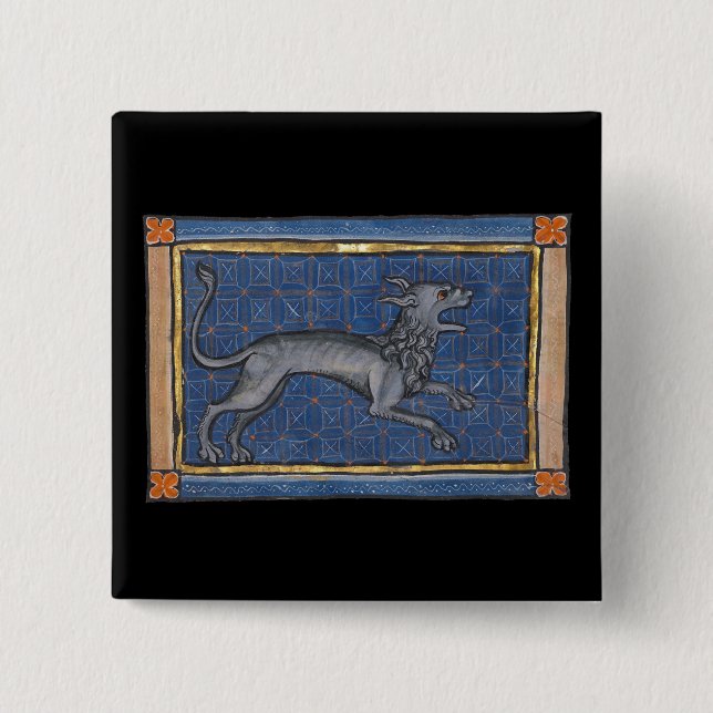 Mittelalterliche Bestiary Hyena c. 1270 Button (Vorderseite)