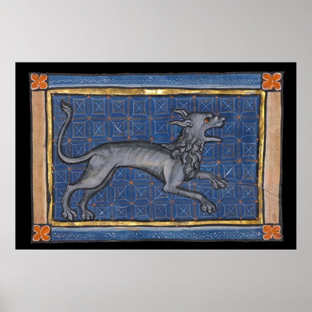 Mittelalterliche Bestiary Hyena c. 1270 Poster (Vorne)