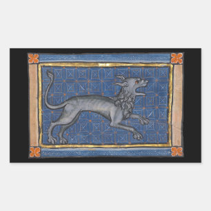 Mittelalterliche Bestiary Hyena c. 1270 Rechteckiger Aufkleber