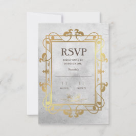 Mittelalterliche Beton- und Gold-UAWG RSVP Karte
