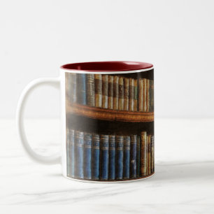 Mittelalterliche Bibliothek und Bücher des Antiqui Zweifarbige Tasse