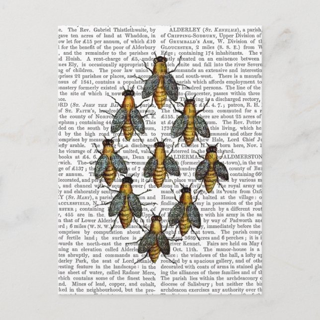 Mittelalterliche Bienen 2 Postkarte (Vorderseite)