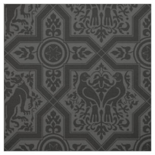 Mittelalterliche Birnen und Hündinnen Interlace, s Stoff