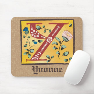 mittelalterliche blorbeleuchtete Buchstaben Y Mono Mousepad