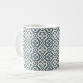 Mittelalterliche Blume Tiles - Schieferblauer Kaff Kaffeetasse