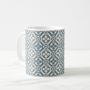 Mittelalterliche Blume Tiles - Schieferblauer Kaff Kaffeetasse