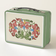 Mittelalterliche Blumen Metall Lunchbox