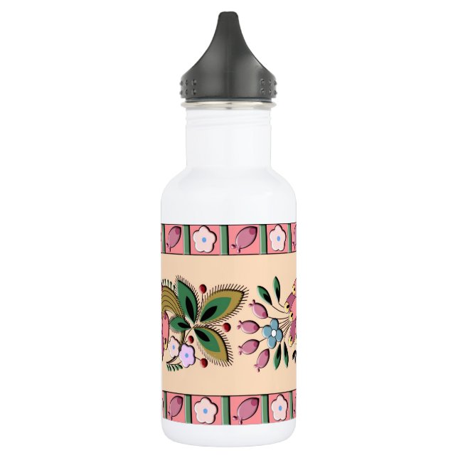 Mittelalterliche Blumendekoration Edelstahlflasche (Links)