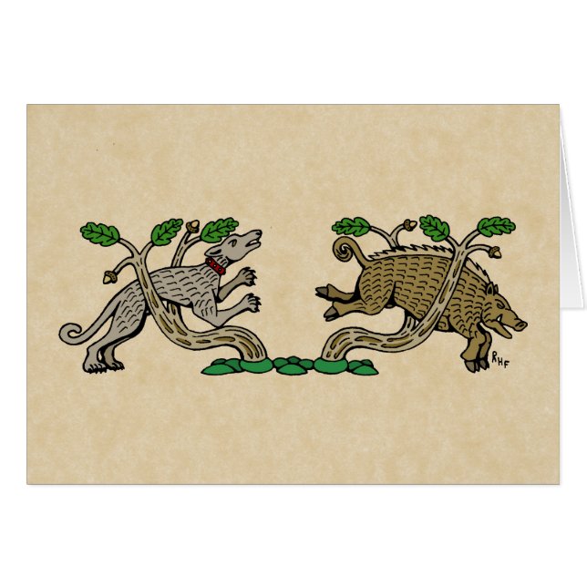 Mittelalterliche Boarenjagd (Vorderseite (Horizontal))