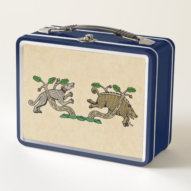 Mittelalterliche Boarenjagd Metall Lunch Box (Vorderseite)