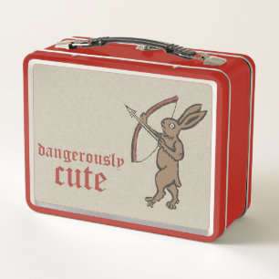 Mittelalterliche Bogenschütze-Hase-Metall-Lunchbox Metall Brotdose