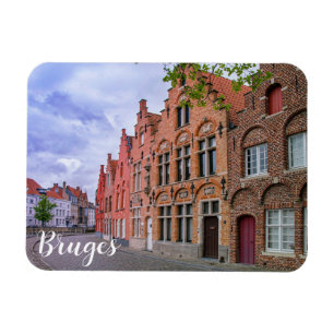 Mittelalterliche bunte Ziegelhäuser in Brügge, Bel Magnet