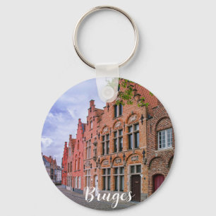Mittelalterliche bunte Ziegelhäuser in Brügge, Bel Schlüsselanhänger