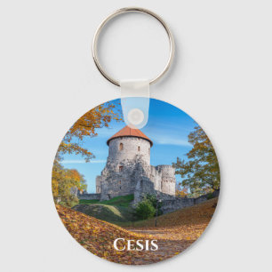 Mittelalterliche Burg umgeben von Wäldern Schlüsselanhänger
