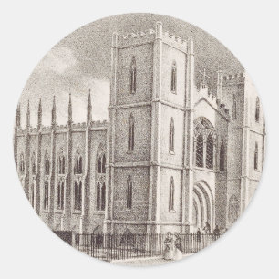 Mittelalterliche christliche Kirche Runder Aufkleber