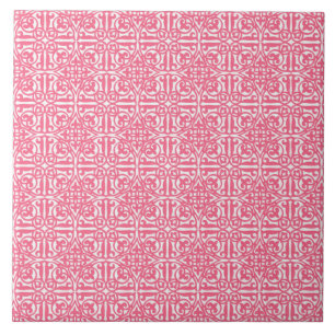 Mittelalterliche Damaske Fleur-de-lis, Korallenros Fliese