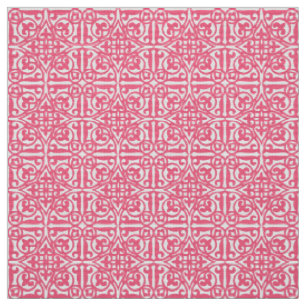 Mittelalterliche Damaske Fleur-de-lis, Korallenros Stoff
