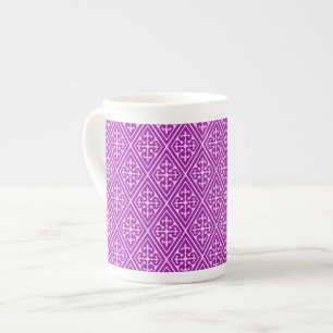 Mittelalterliche Damaskottdiamanten, Amethyst lila Prozellantasse