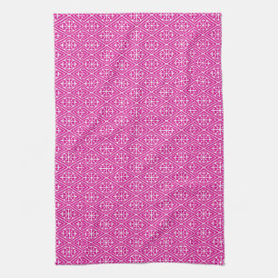 Mittelalterliche Damaskus Diamanten, Magenta und W Handtuch
