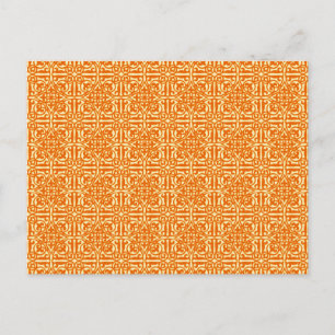 Mittelalterliche Damast Fleur-de-lis, Mandarine Postkarte