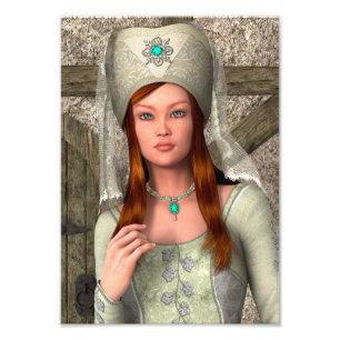 Mittelalterliche Dame Fotodruck