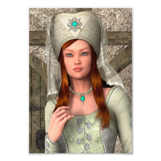 Mittelalterliche Dame Fotodruck (Vorne)