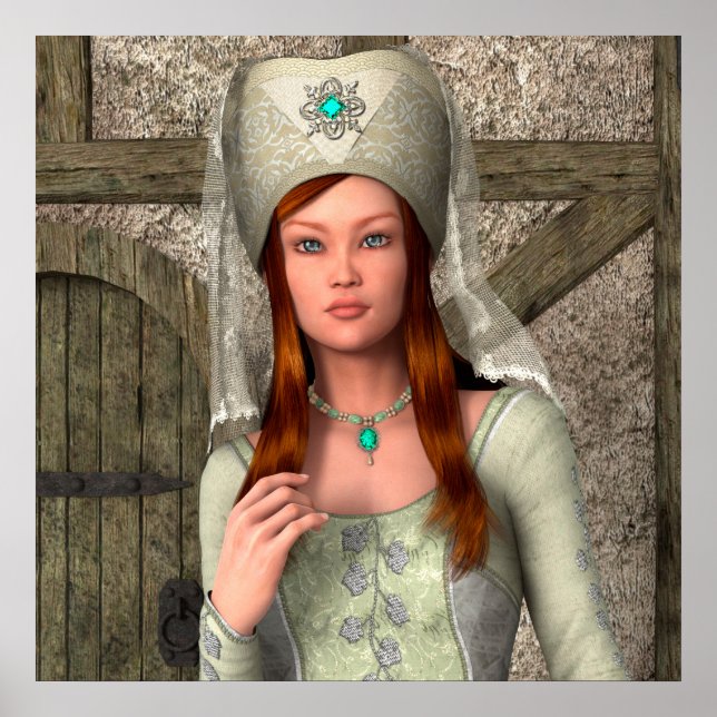 Mittelalterliche Dame Poster (Vorne)