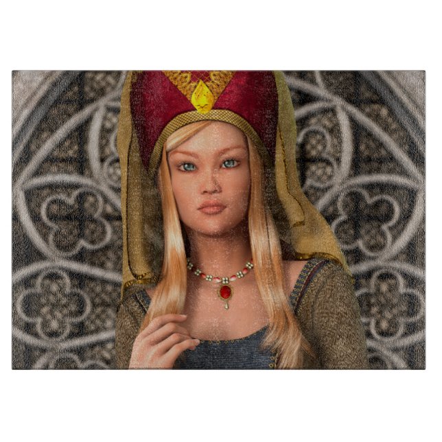 Mittelalterliche Dame Schneidebrett (Vorderseite)