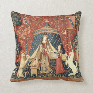Mittelalterliche Dame und Einhorn (1484 - 1500) Kissen