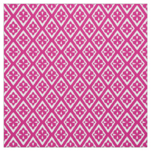 Mittelalterliche Diamanten - fuchsienrosa und weiß Stoff