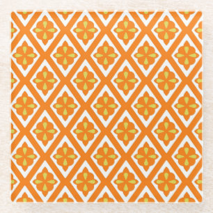 Mittelalterliche Diamanten - Mandarine, orange und Glasuntersetzer