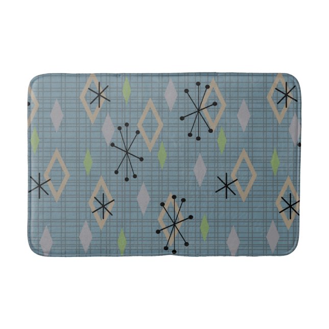 Mittelalterliche Diamanten Slate Gray Blue Badematte (Vorderseite)