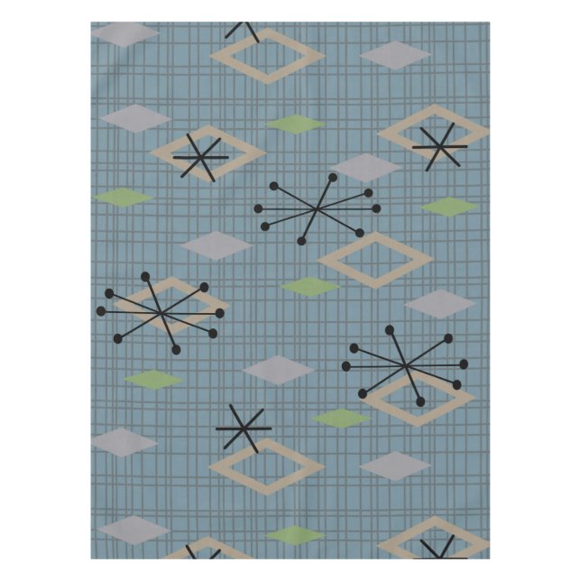 Mittelalterliche Diamanten Slate Gray Blue Tischdecke (Vorderseite)