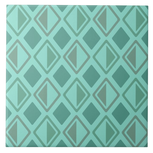 Mittelalterliche Diamanten Türkis Fliese (Vorderseite)