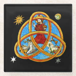 Mittelalterliche Dreifaltigkeit Gott, Jesus & Heil Glasuntersetzer