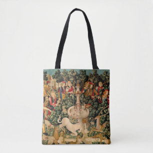 Mittelalterliche Einhorn-Tapeten Druck: Met Cloist Tasche