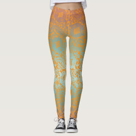 Mittelalterliche Einzigartige Blumenschmuck Multic Leggings