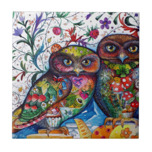 Mittelalterliche Eulen 1 Fliese